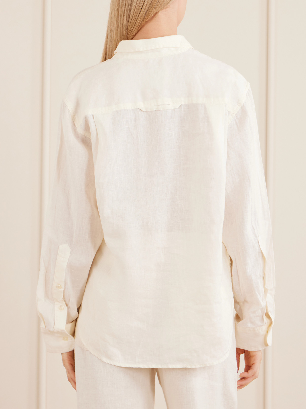Kayla Shrunken Linen Shirt - Cream
