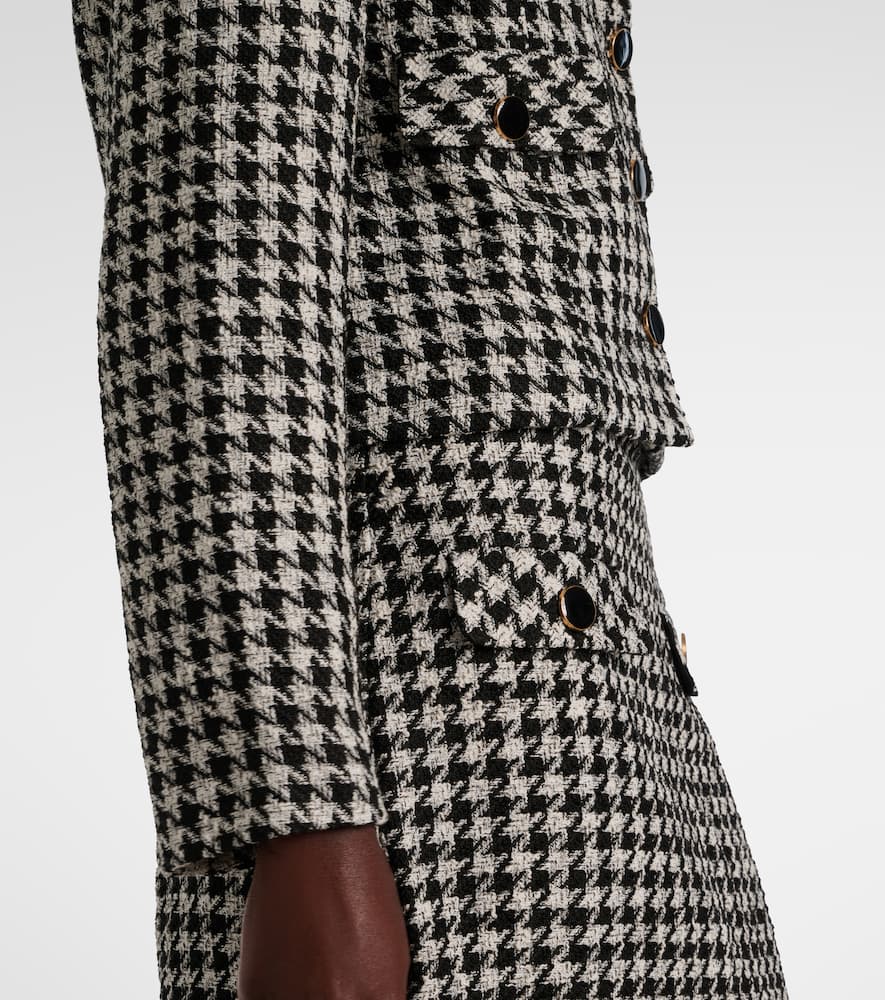 Houndstooth cropped jacket