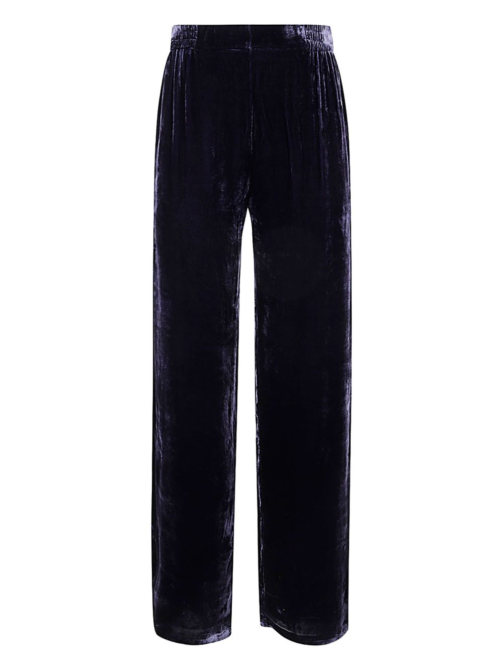 Velvet elasticated-waist trousers - Black