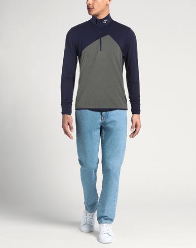 Man Sweatshirt Navy Size S Polyester, Elastane