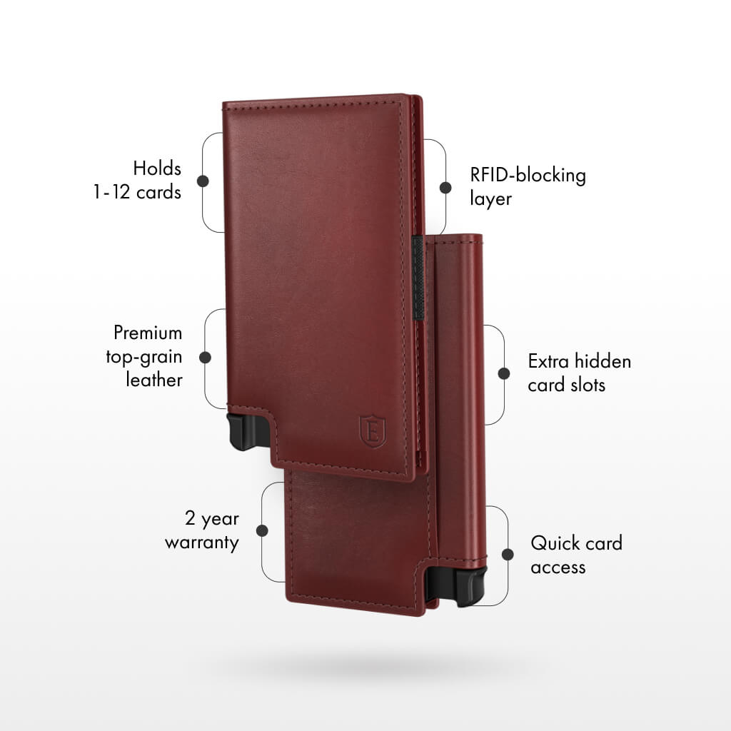 Men's Wallet - Smiley x Ekster Premium Slim Men's Wallet Trackable Wallet Leather Smart Wallet RFID Blocking