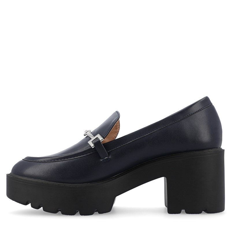Women's Kezziah Block Heel Loafers (Navy Synthetic)