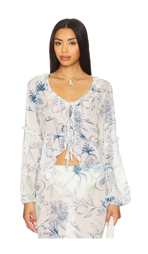 SNDYS St. Ives Top in White,Blue.  XXL. Also in L, M, S
