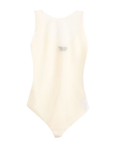 Woman Bodysuit Cream Size 6 Polyamide, Elastane