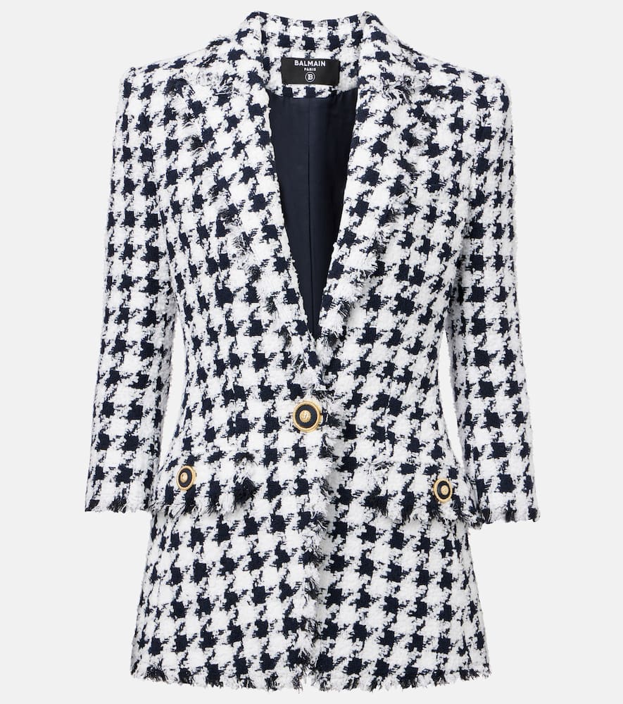 Houndstooth tweed blazer