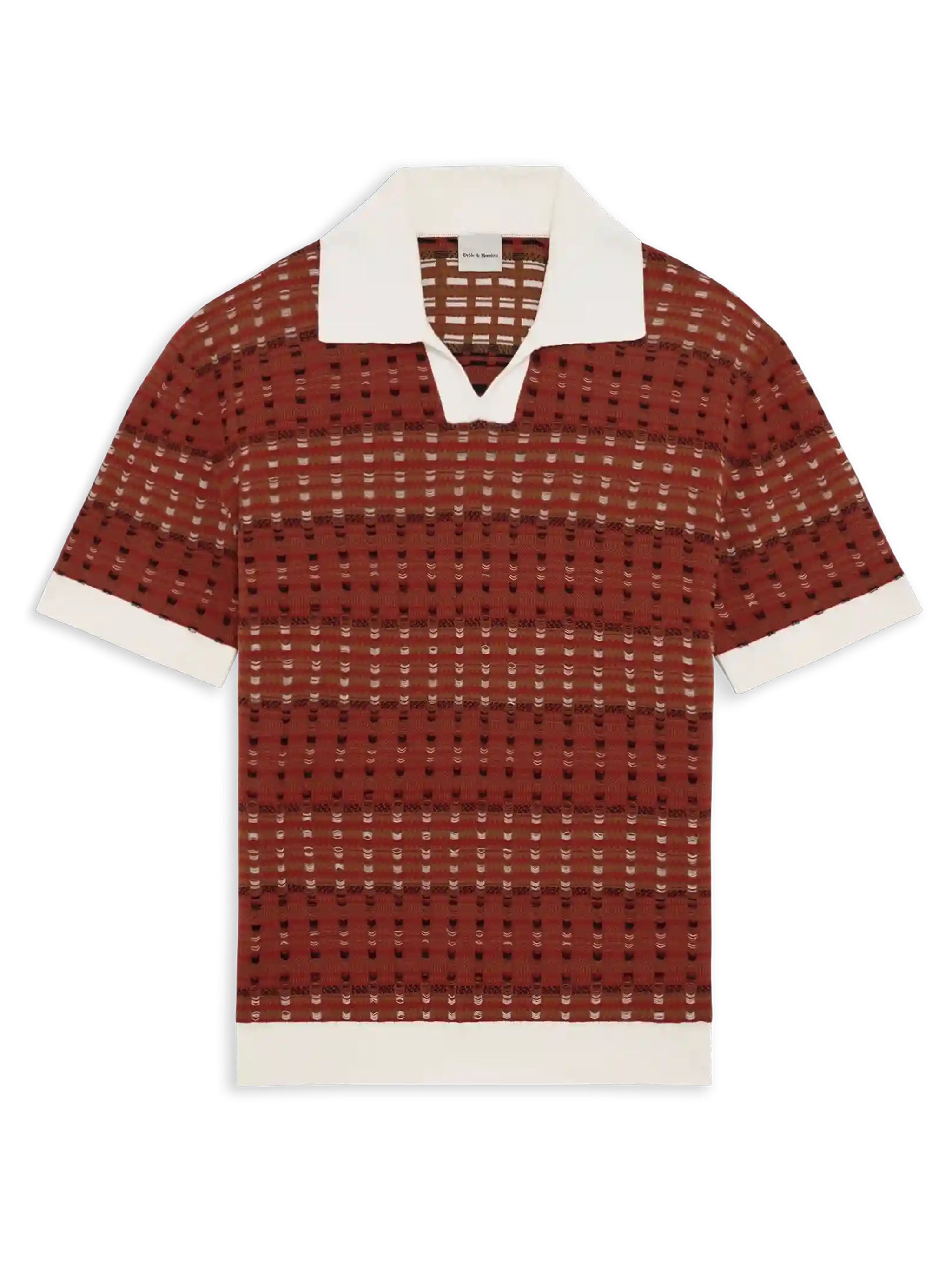 Relaxed Fit Coogie-Knit Open-Collar Short-Sleeve Polo