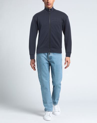 Man Sweatshirt Navy Size XL Cotton, Polyester