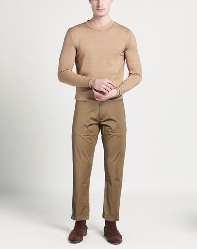 Man Pants Khaki Size 38 Cotton, Elastane