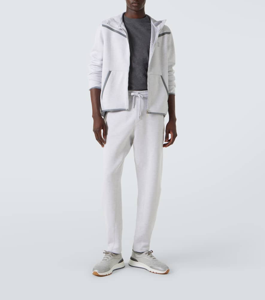 Cotton-blend jersey sweatpants