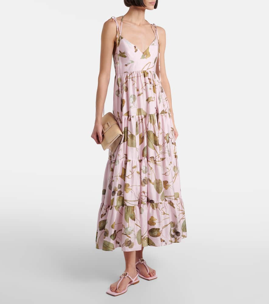 Printed cotton midi dress