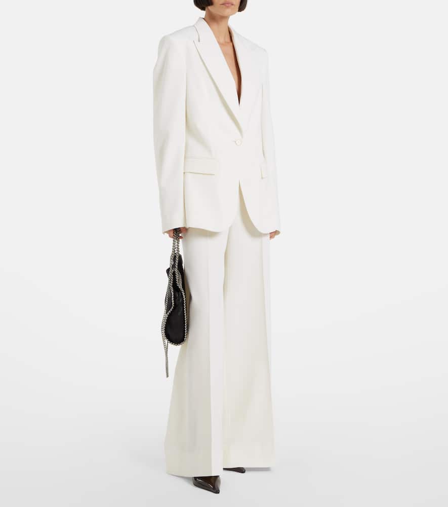 High-rise pleated wool wide-leg pants