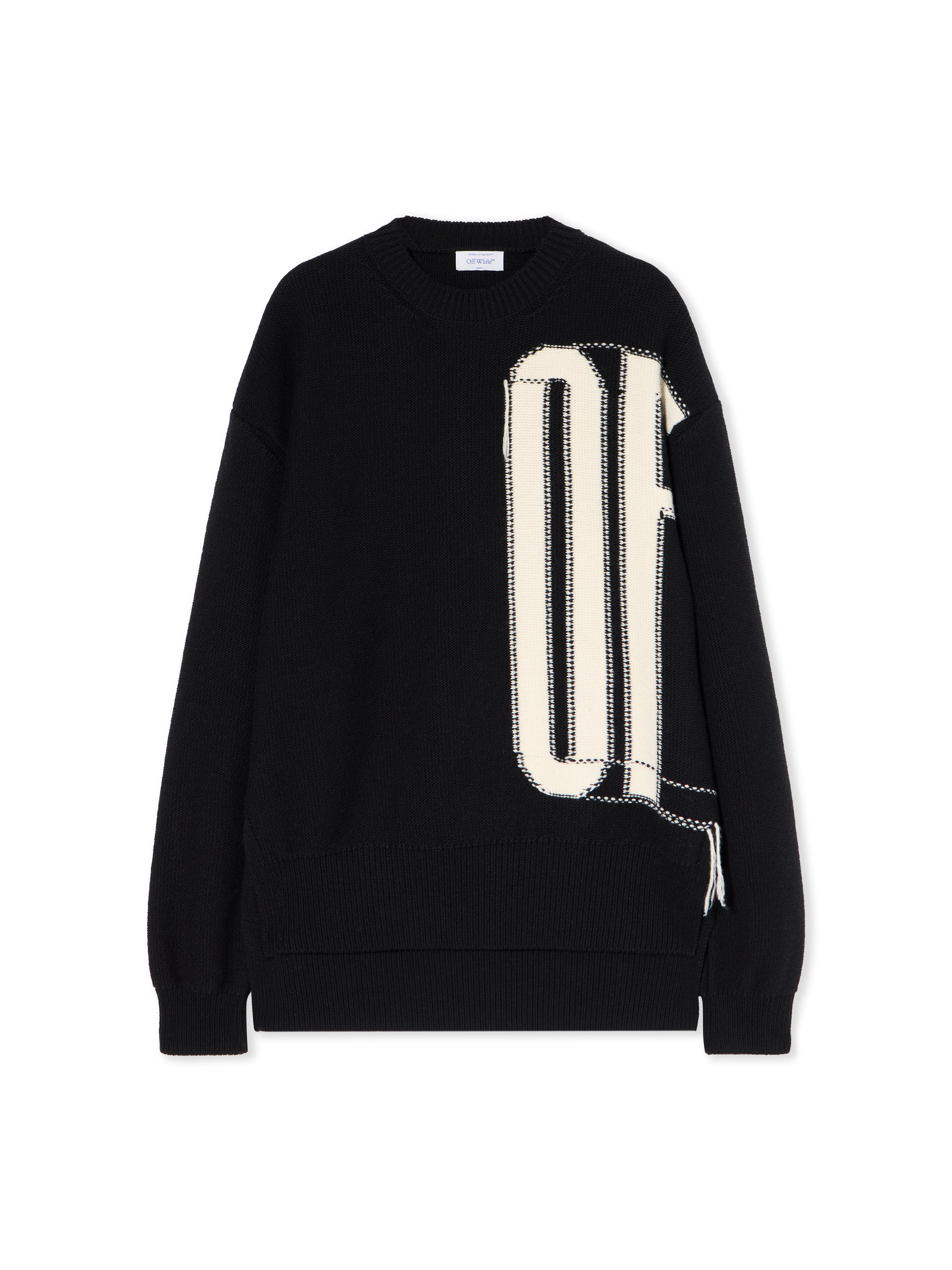 Big Off Knit Crewneck Sweater - Male Knitwear Black