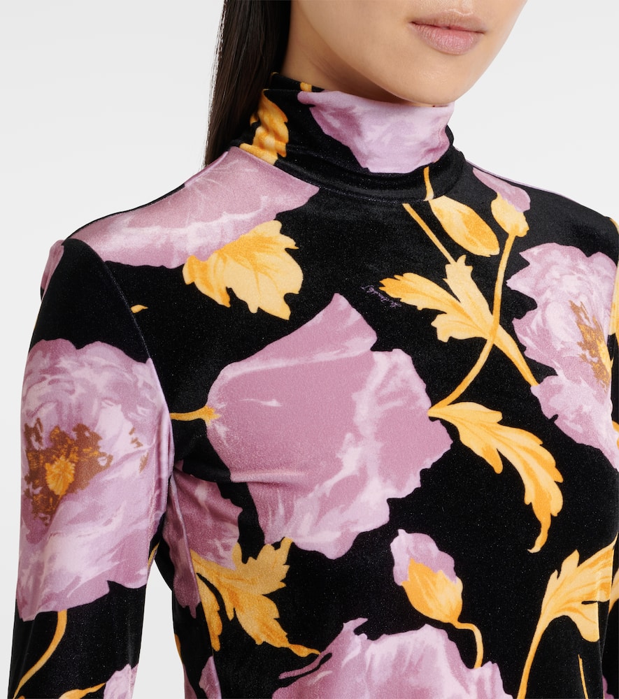 Floral turtleneck top