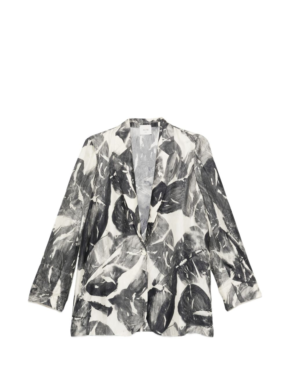 Silk & Nylon Printed single-breasted jacket