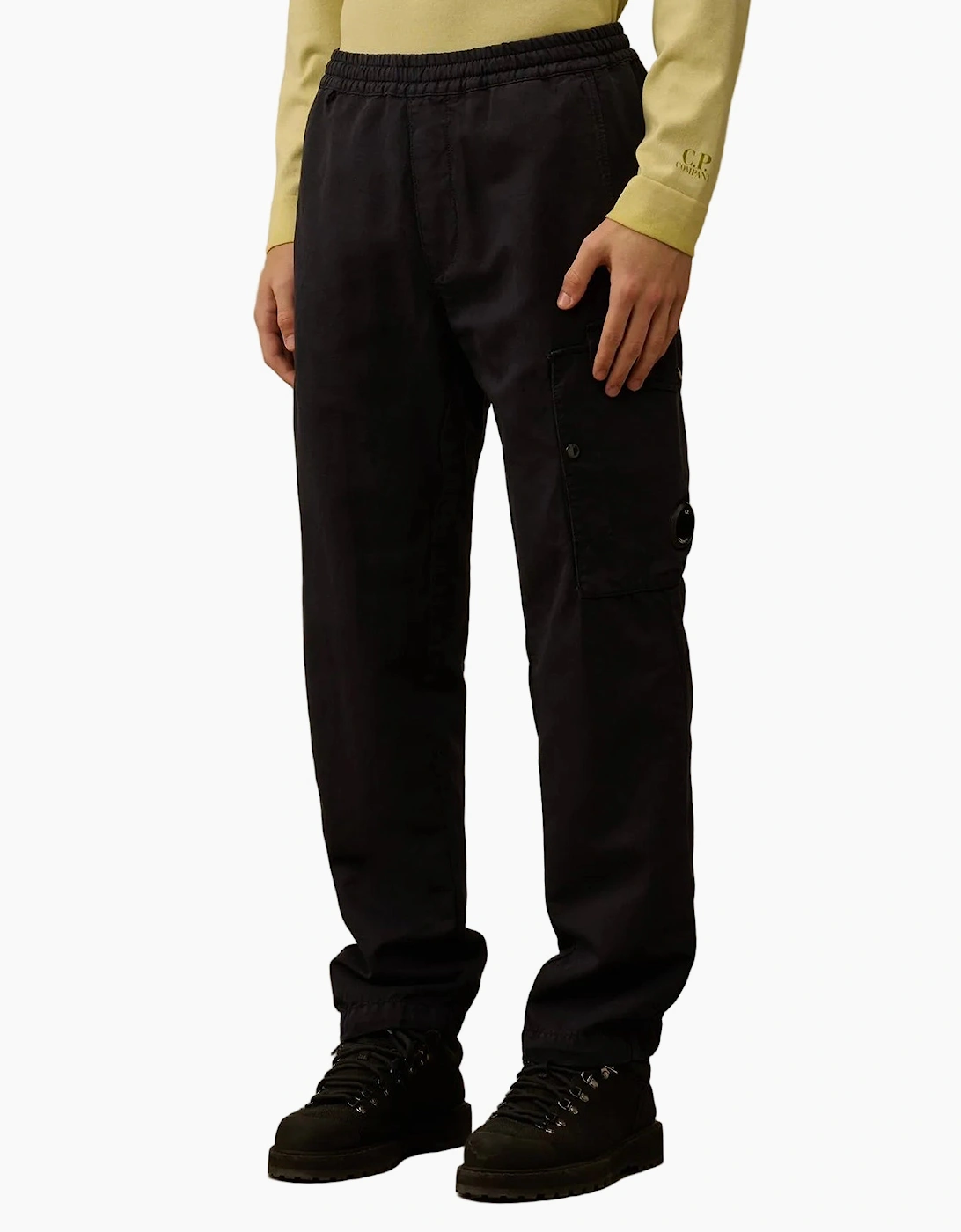 CP Company Men's Cotton/Linen Lens Cargo Pants - Navy