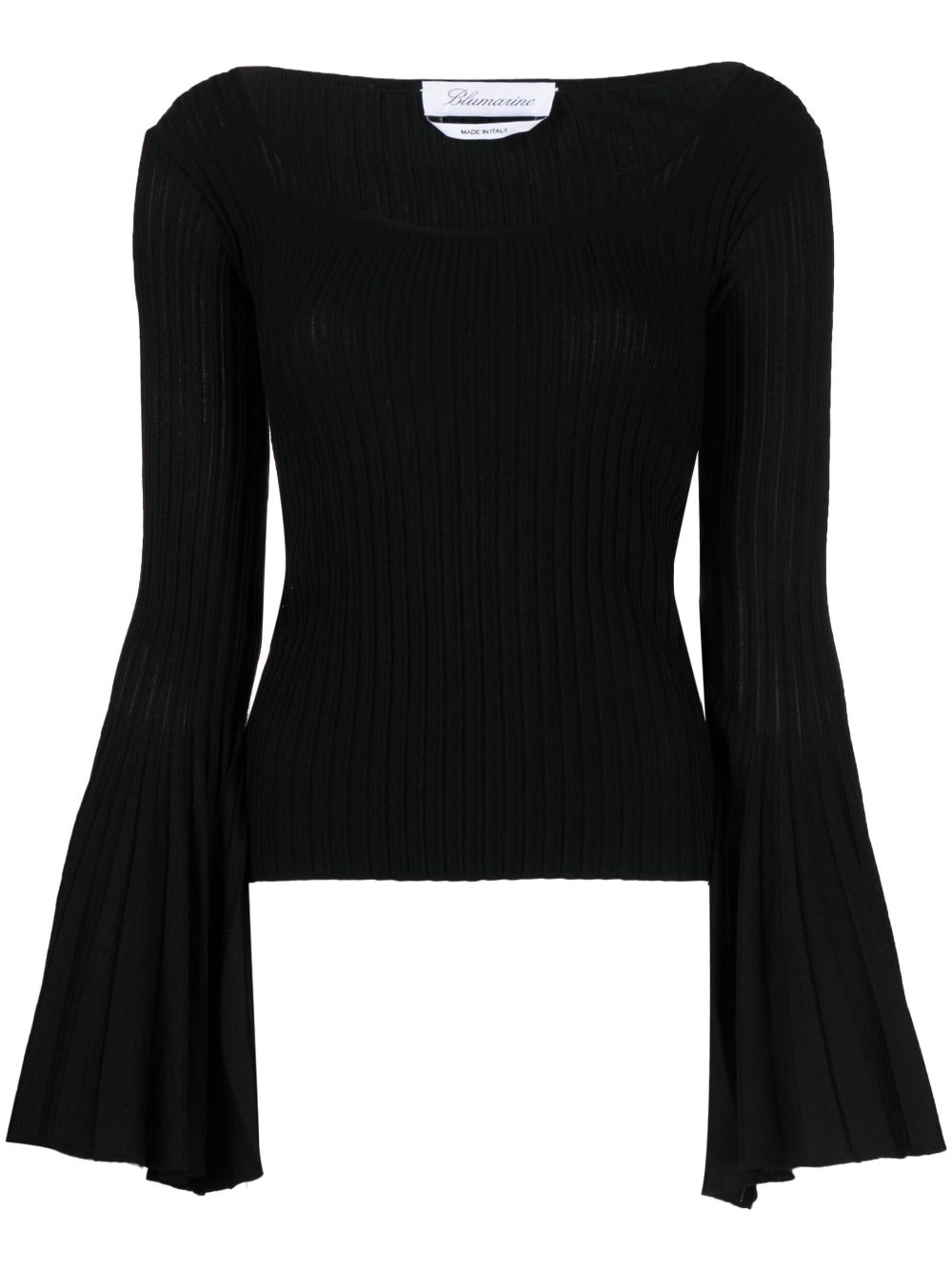 Wide-sleeve knitted top - Black