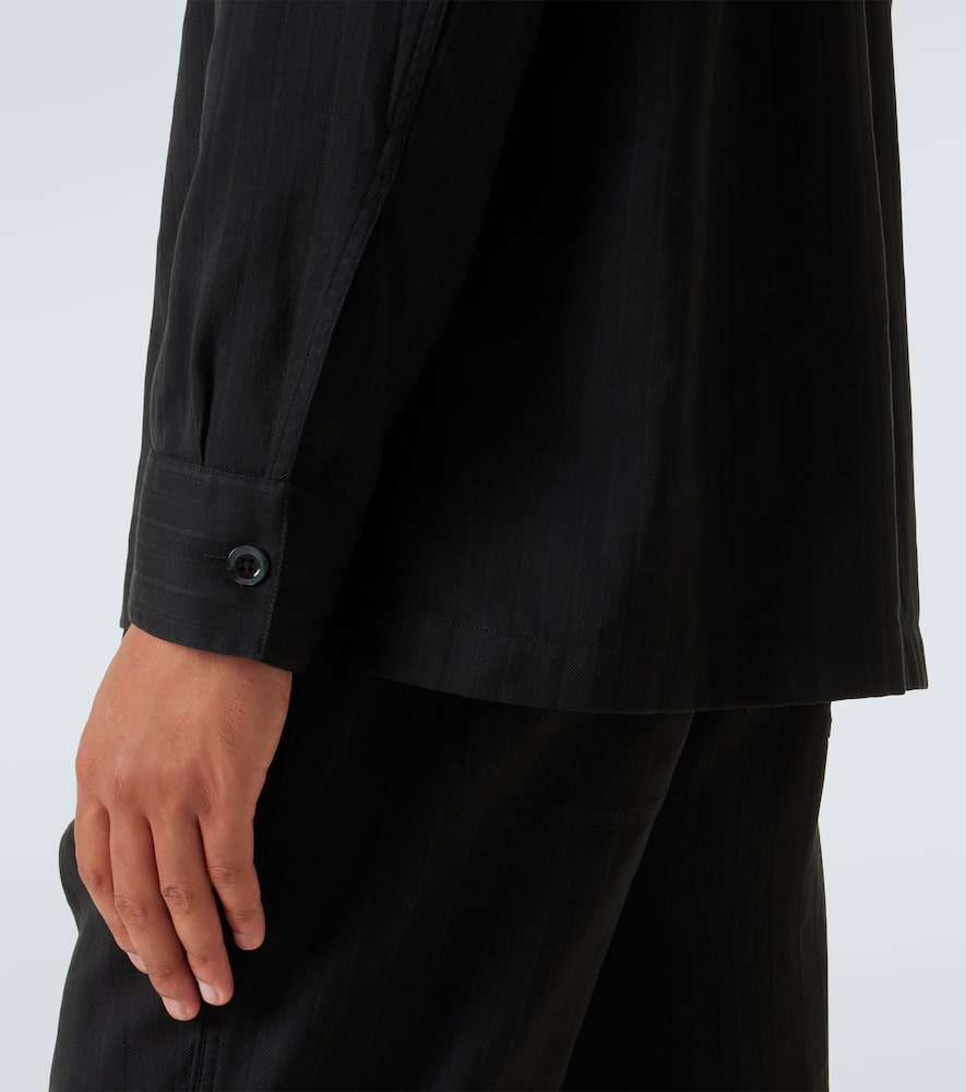 Striped cotton and silk shirt