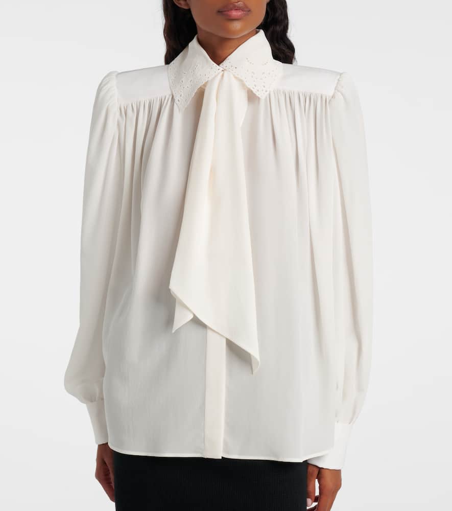 Chloé Scarf-detail silk crêpe de chine blouse