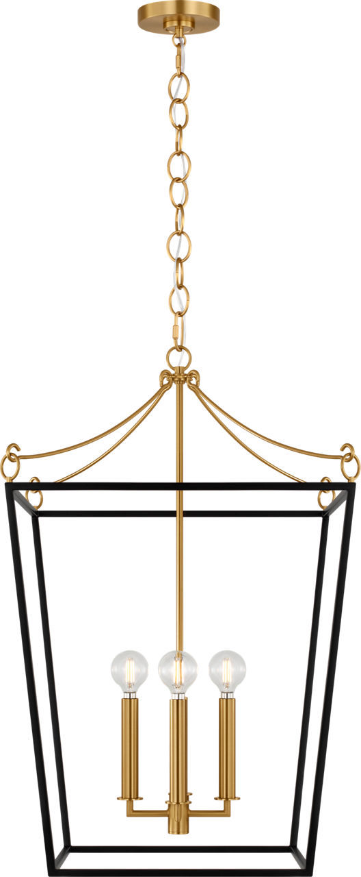 Midnight Black Burnished Brass Lantern from the Carlyle Collection