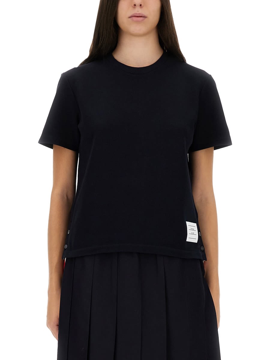 RWB stripe relaxed piqué T-shirt