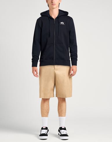 Man Sweatshirt Navy Size XXL Cotton, Polyester