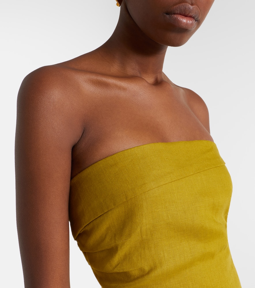 Caen strapless linen top