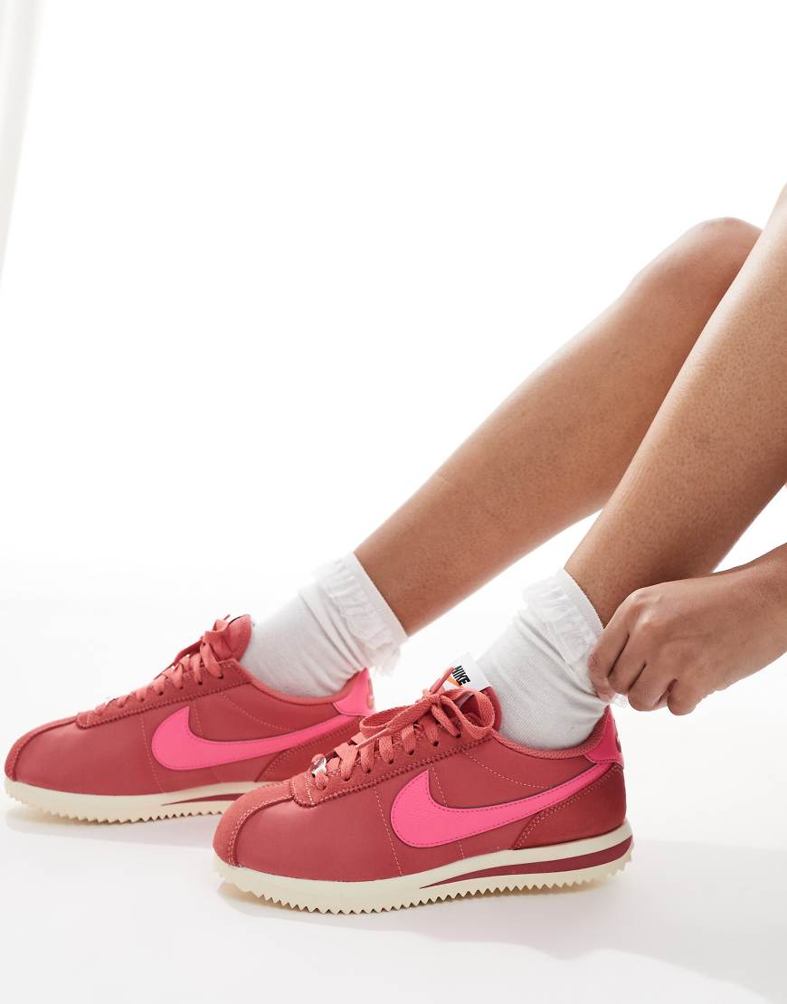 Cortez Textile sneakers in red and pink