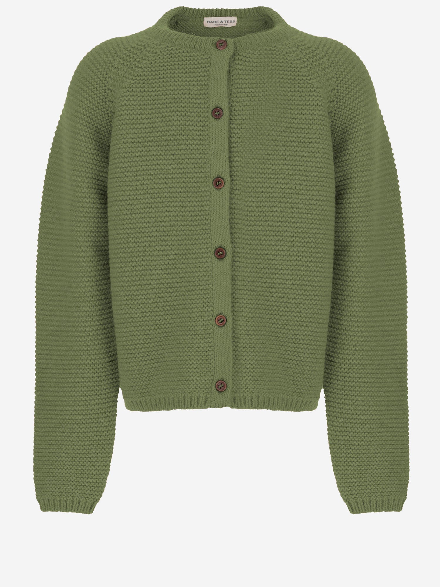 Alpaca Blend Knit Cardigan — Green