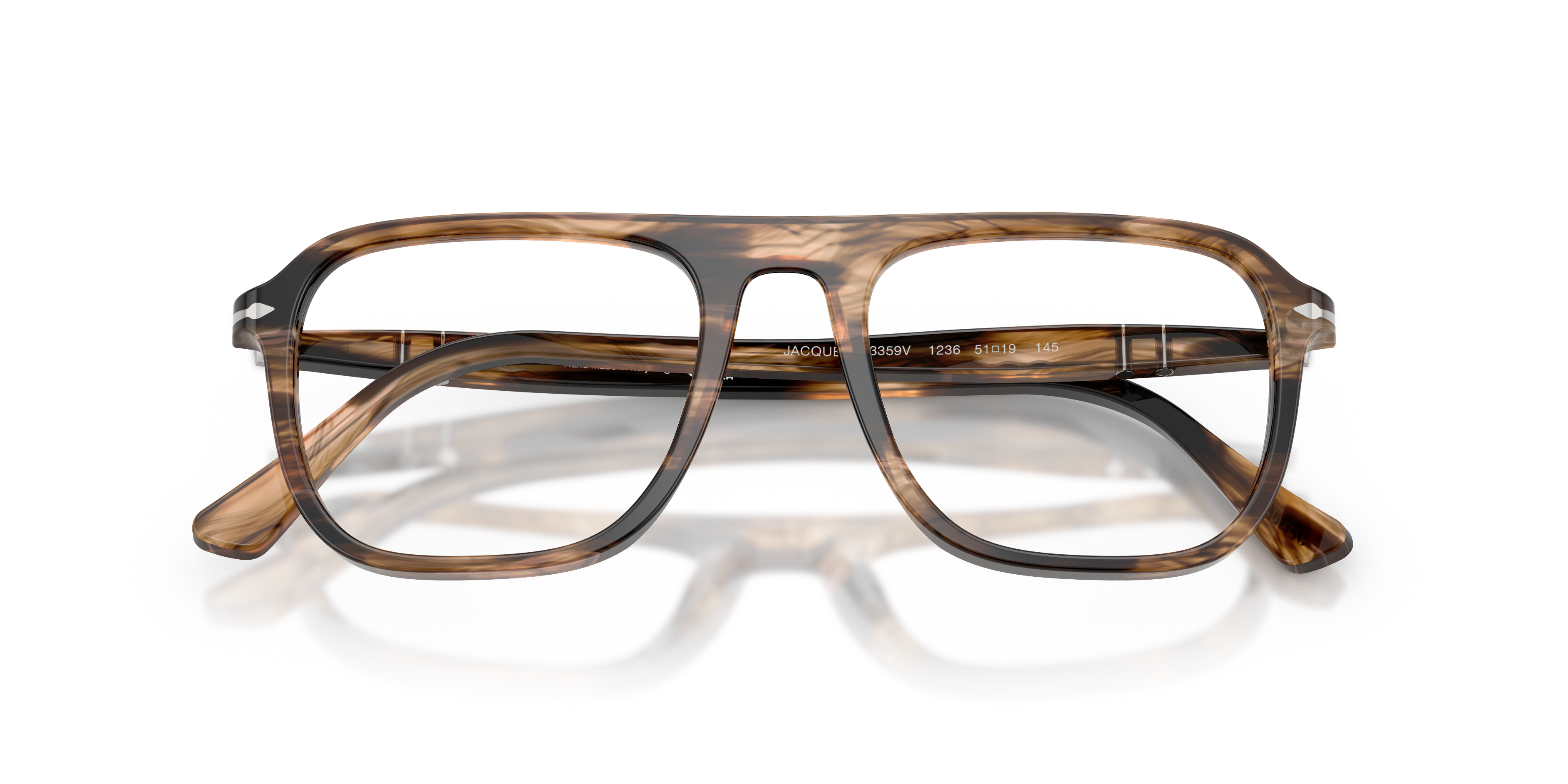 Persol Unisex Persol PO3359V JACQUES 1236 Optical frames Acetate Black Transparent Squared Norma