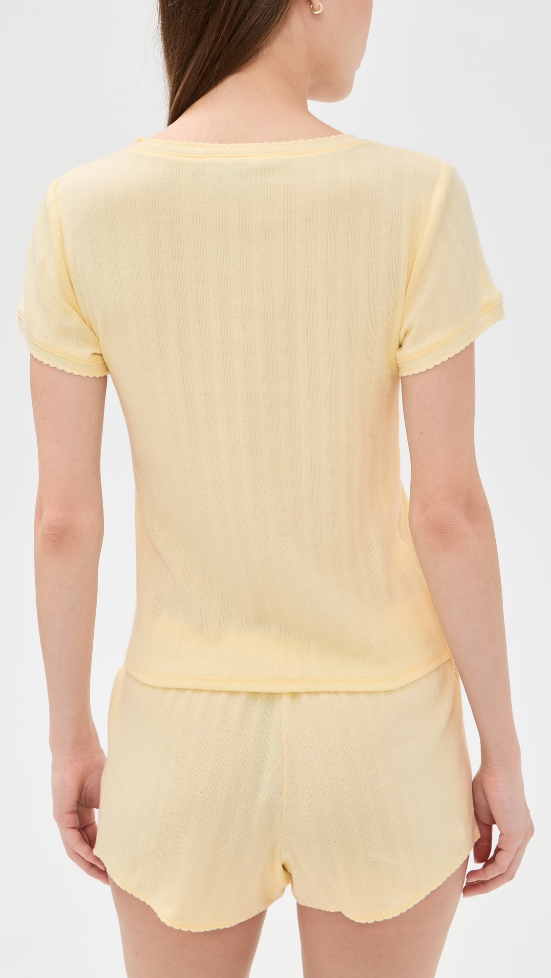The Coco Pointelle Pajama Set Butter Yellow