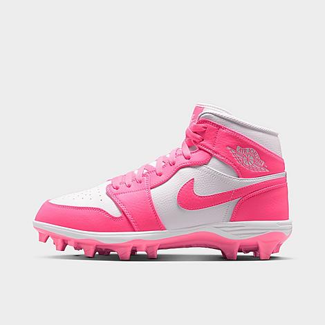 Men's 1 Mid TD Football Cleats in Digital Pink/White