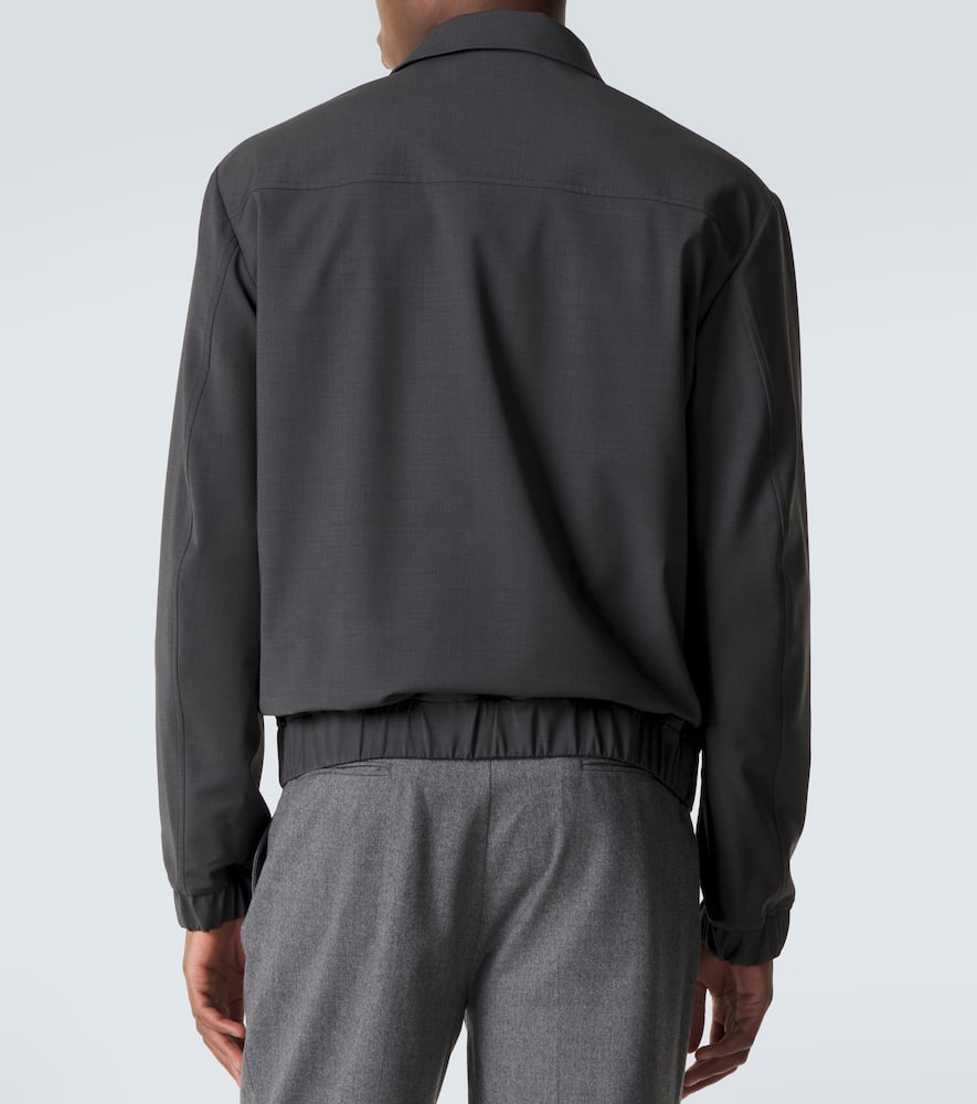 Logo wool-blend blouson jacket