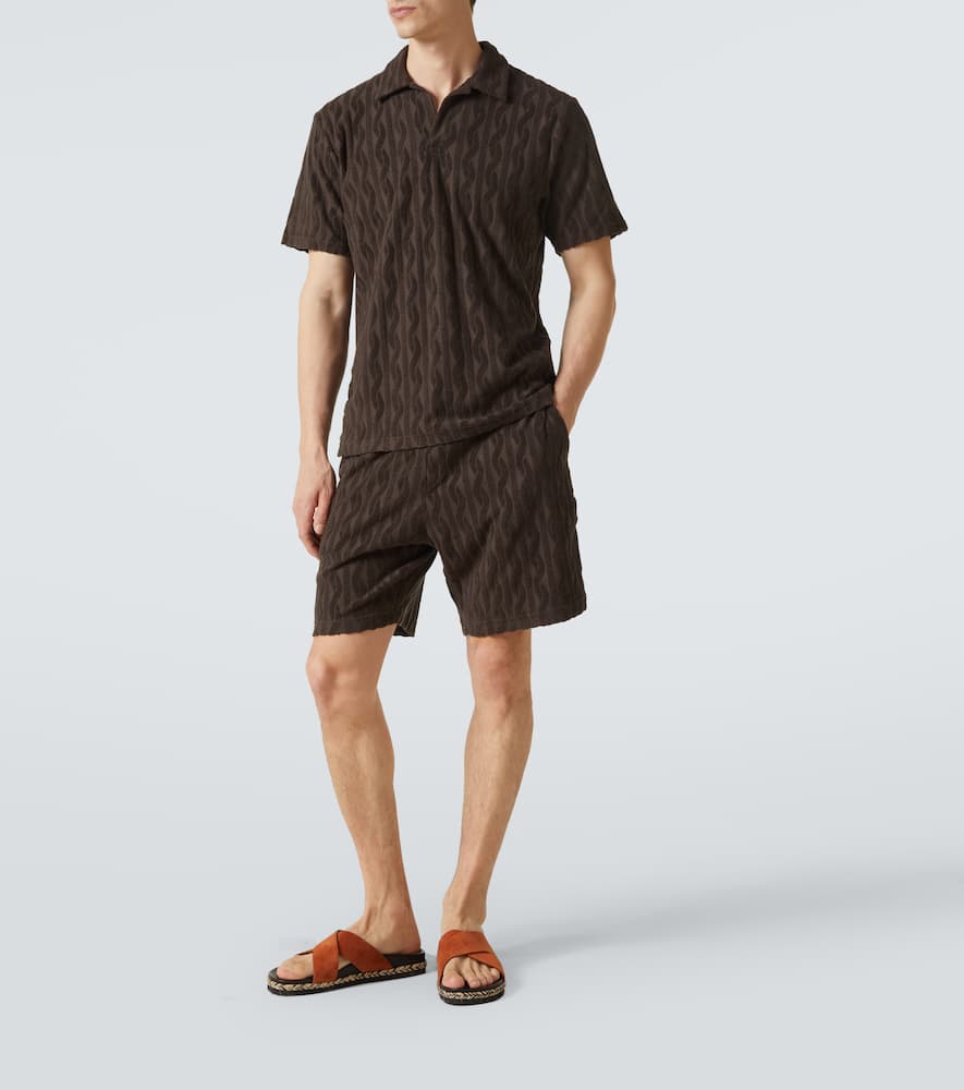 Faustino cotton terry jacquard polo shirt