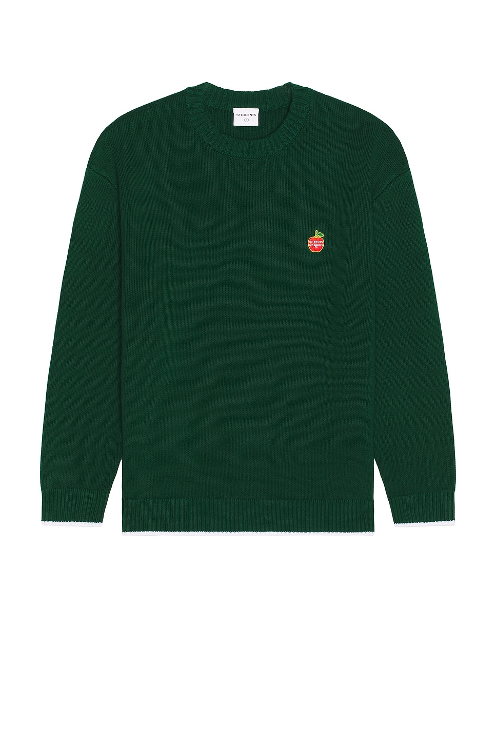Students Golf Foster Knit Crew Sweater in Dark Green