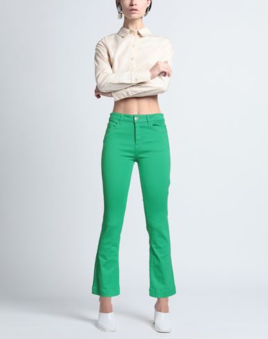 Woman Jeans Green Size 27 Cotton, Elastomultiester, Elastane