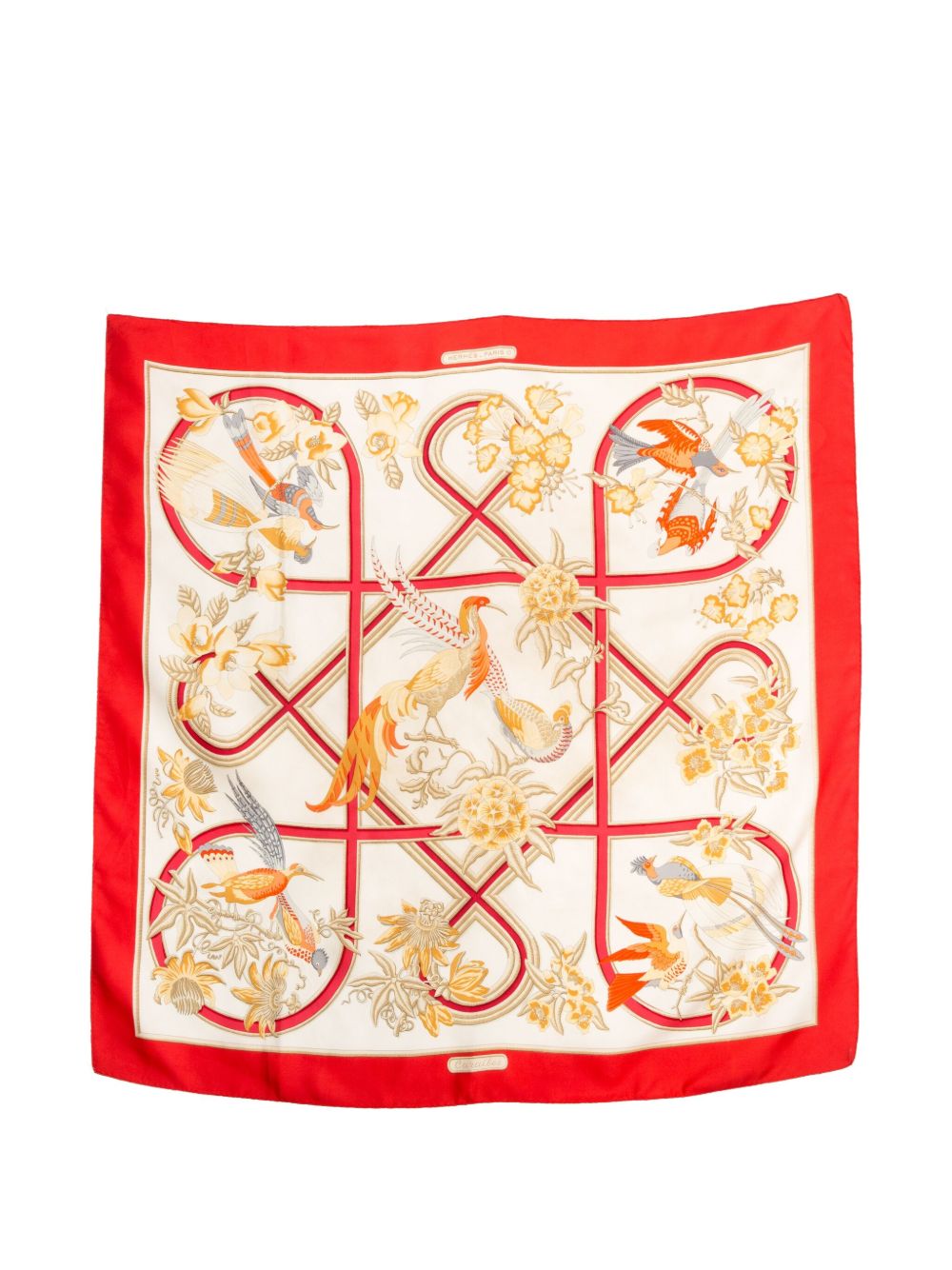 1991 Caraïbes silk scarf - Red