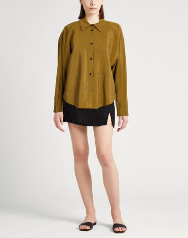 Chocolat Woman Shirt Khaki Size 4 Silk, Polyamide