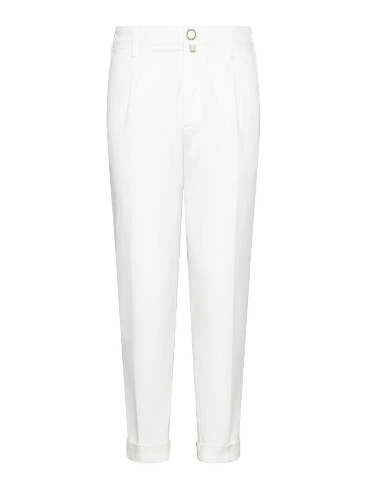 White Stretch Cotton Chino Trousers