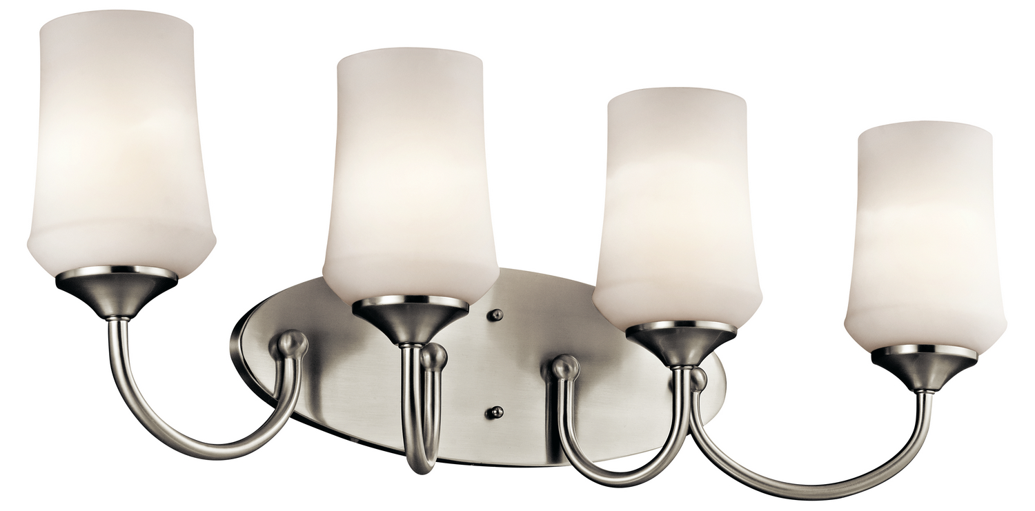 Aubrey 4-Light 4-Arm Bathroom Vanity Light in Brushed Nicke