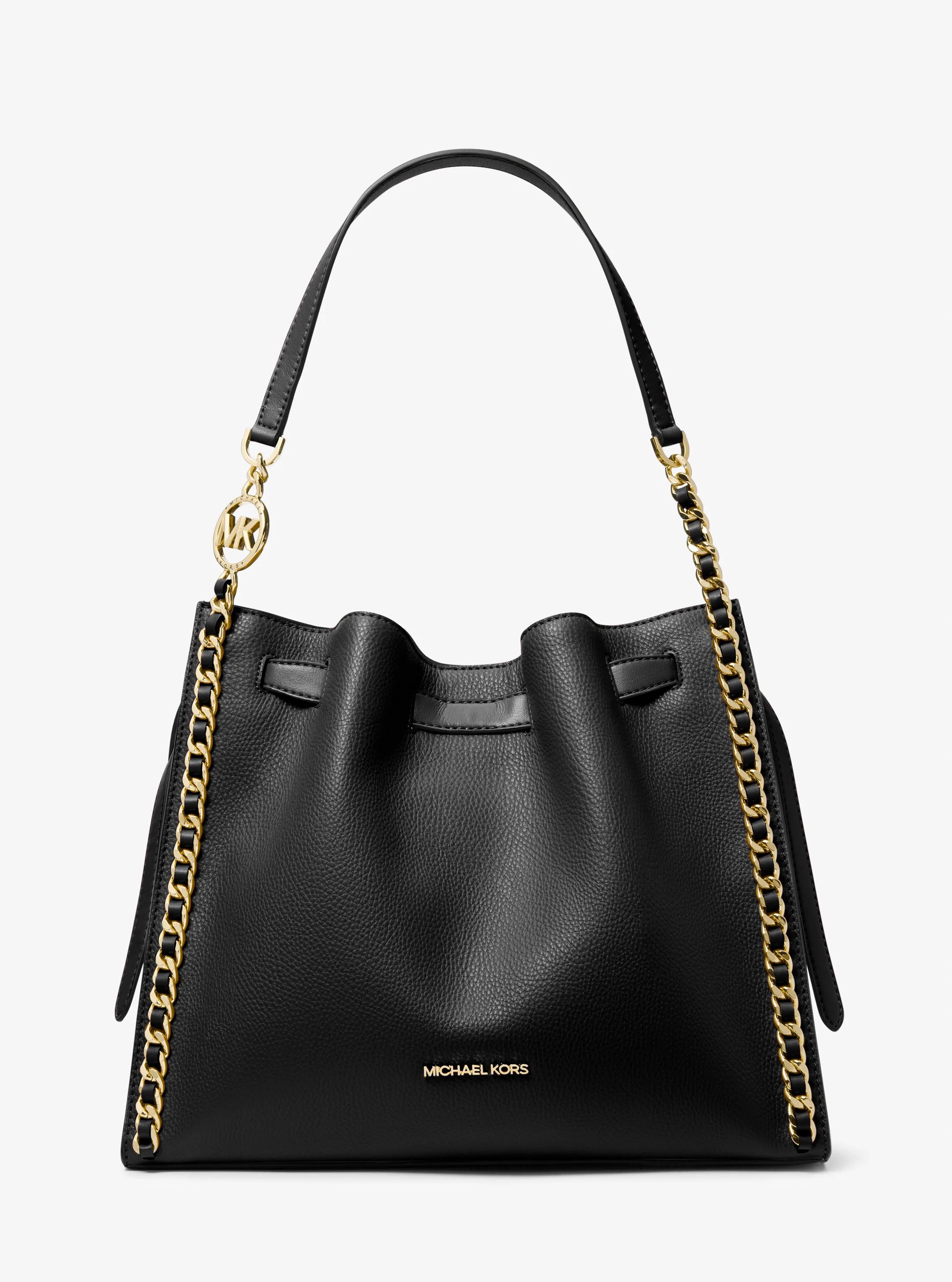 Mina Large Chain Shoulder Bag in Black - One Size