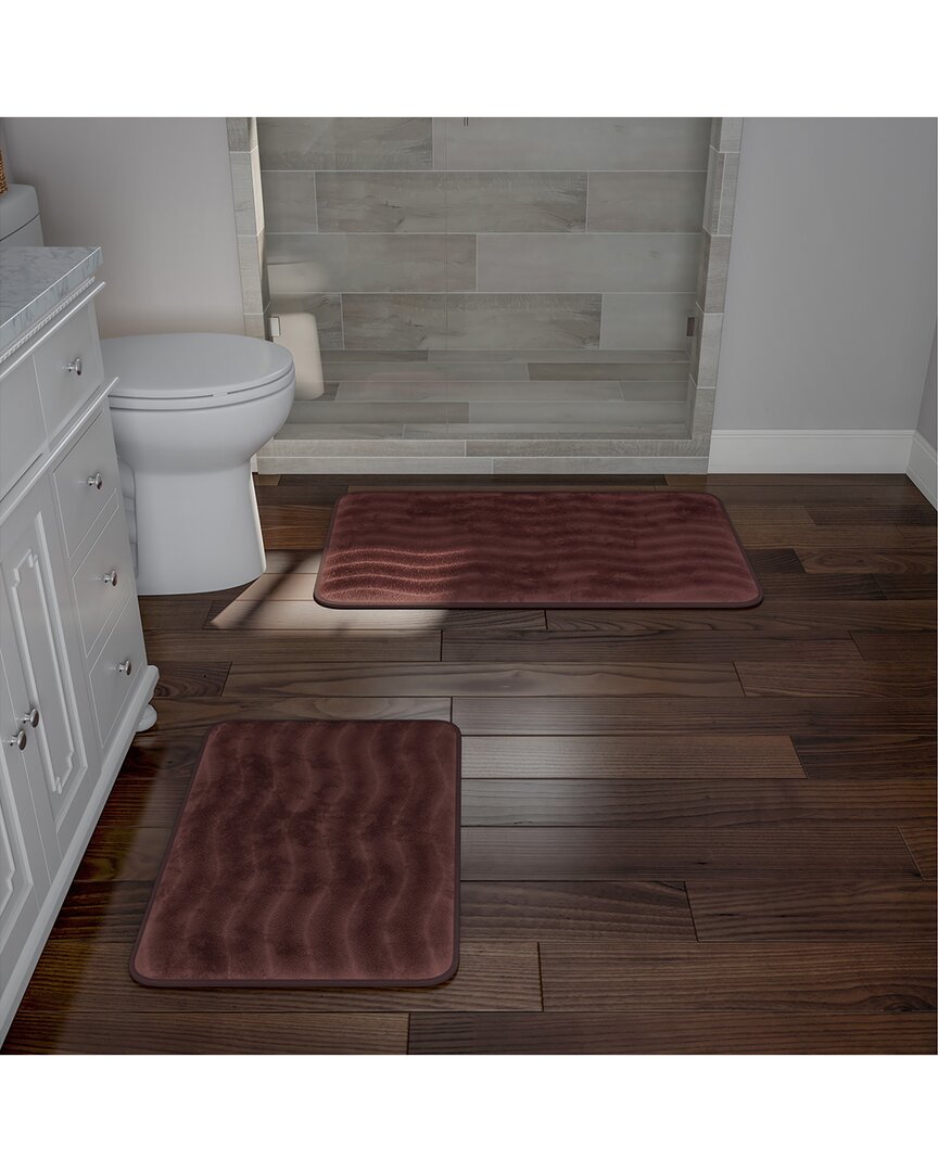 2Pc Soft Memory Foam Bath Mat Set