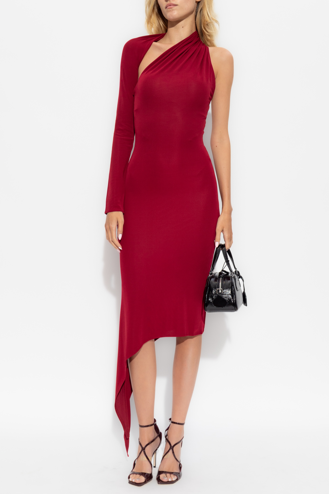 Asymmetrical Dress, Women's, Red
