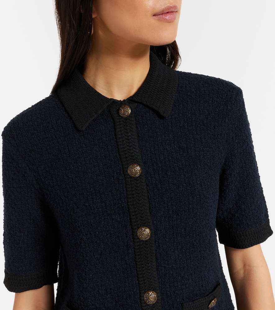 Cotton and wool-blend cardigan