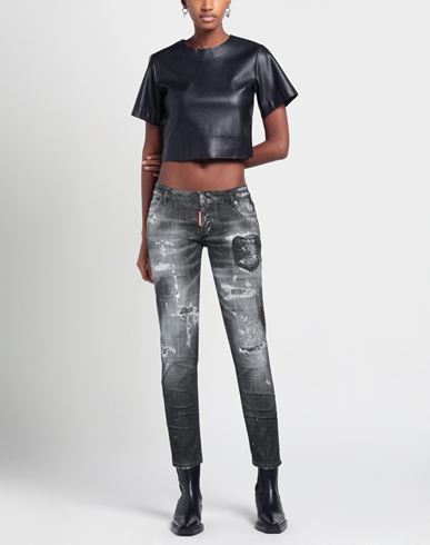 Woman Denim cropped Black