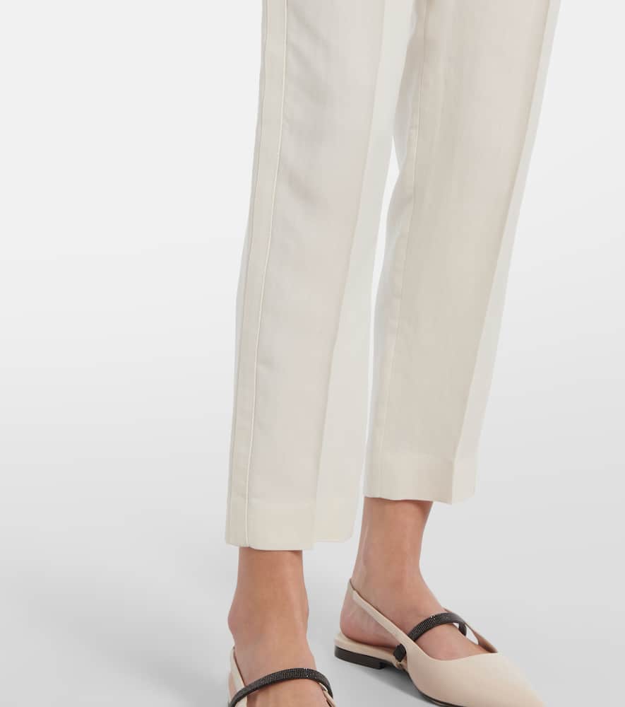 Twill tapered pants