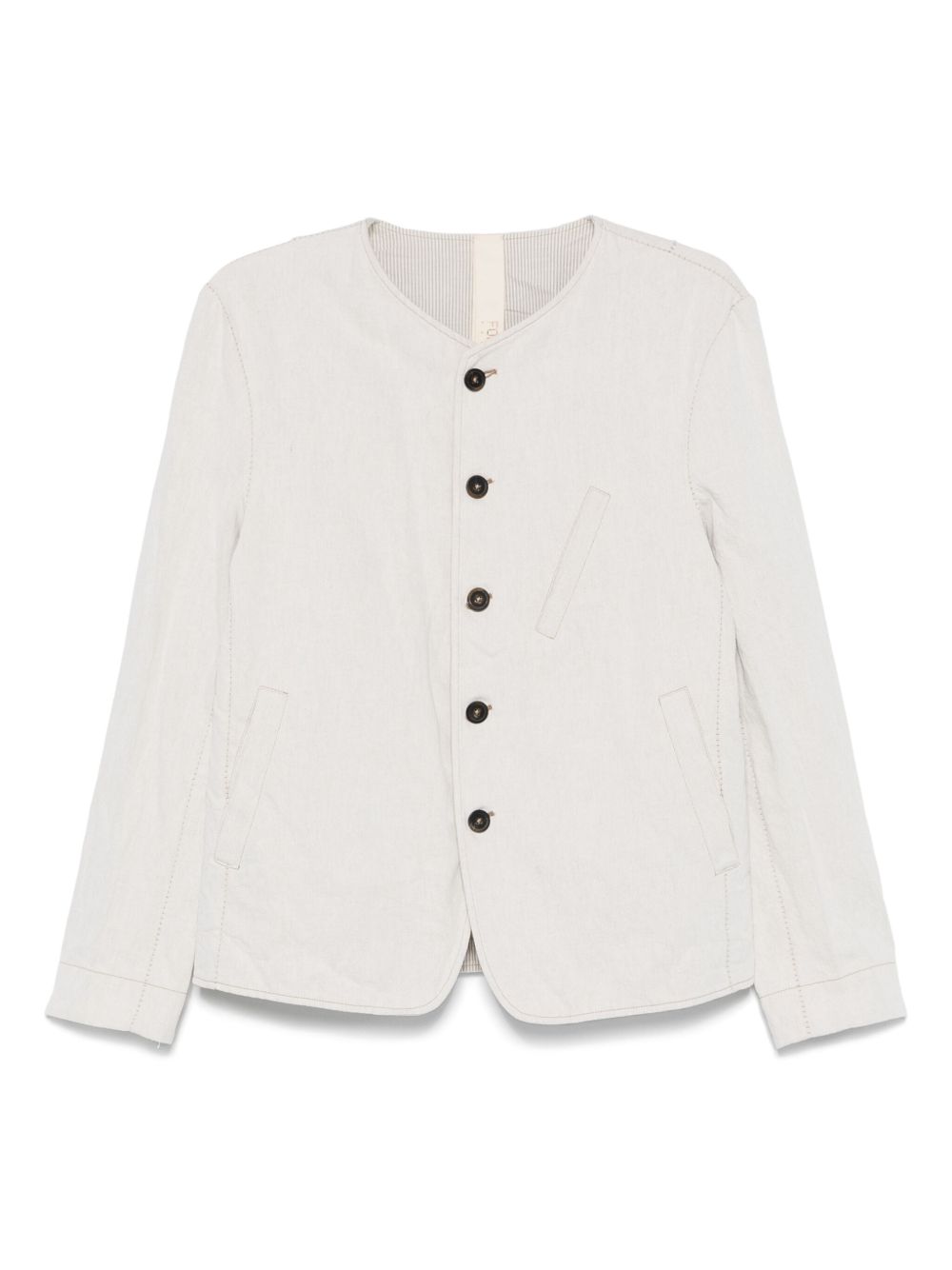 Forme D'expression collarless jacket - White