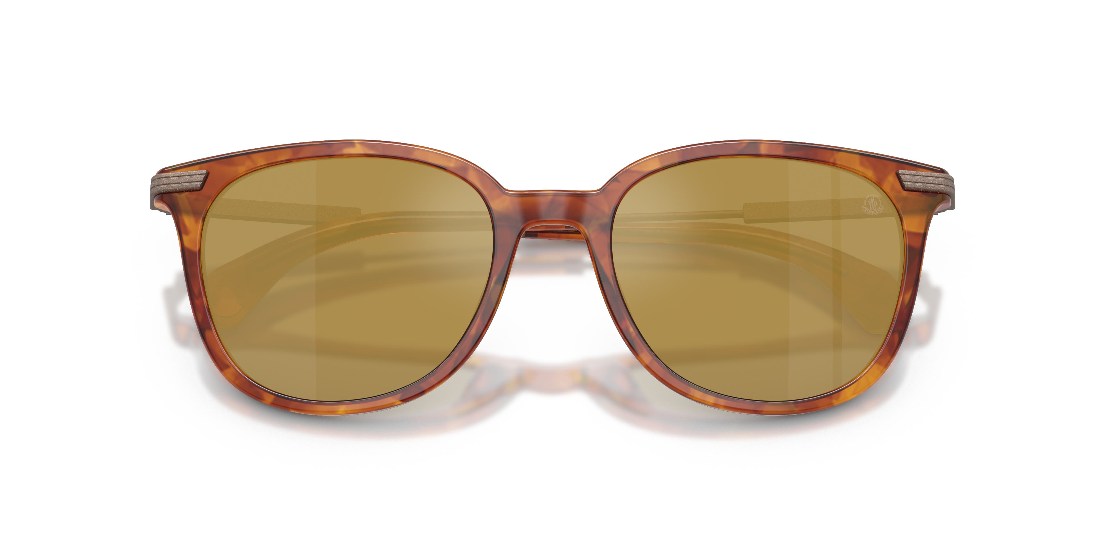 Moncler Unisex Moncler ME6013 KORRA 300475 Gafas de sol Acetato Tortuga Verde Redonda Normal reflejado
