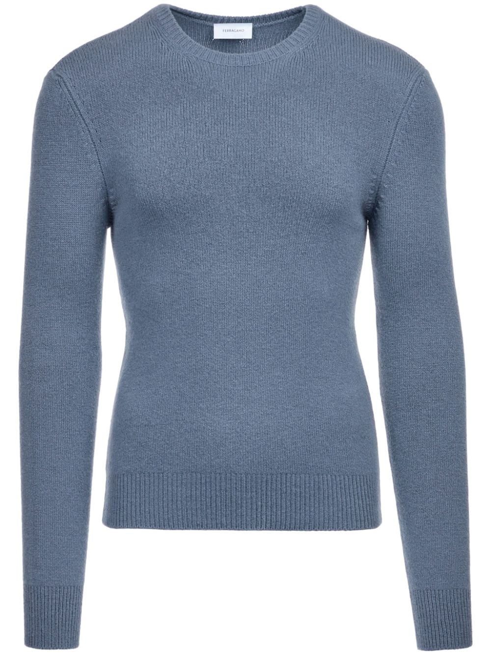 Logo-plaque crew-neck jumper - Blue