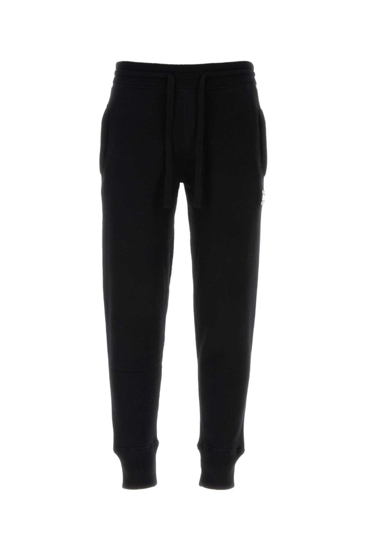Black Wool Blend Joggers