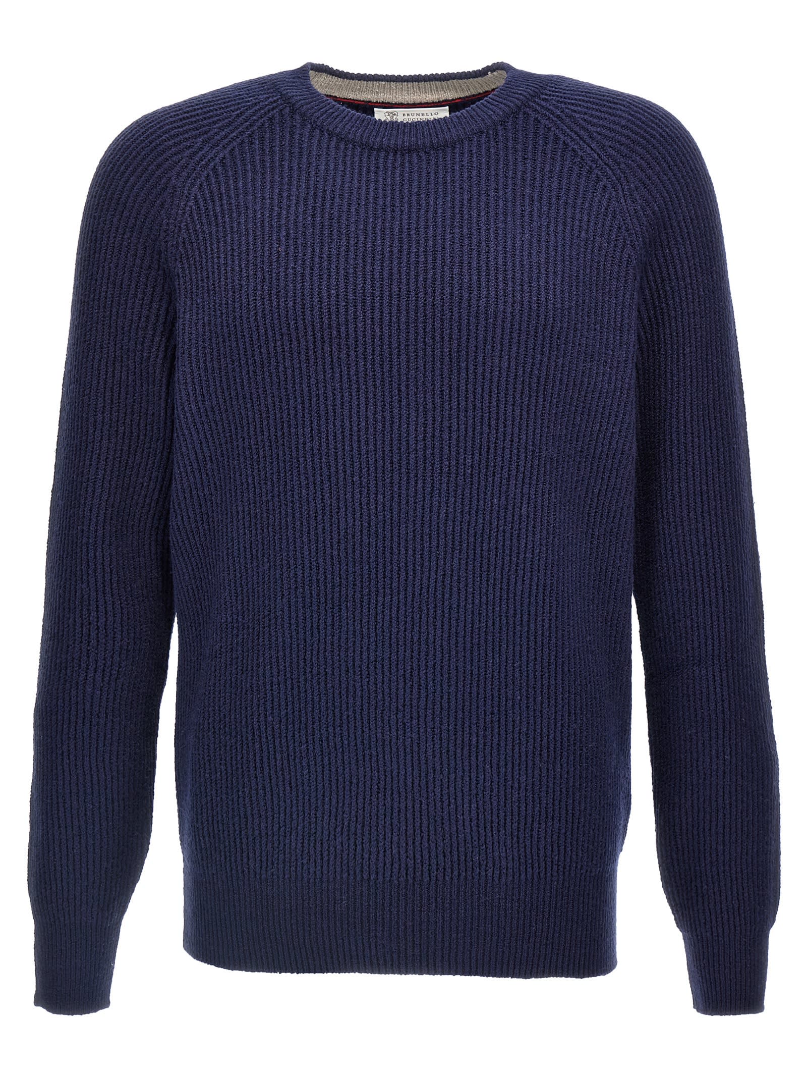 Ribbed-knit jumper - Blue